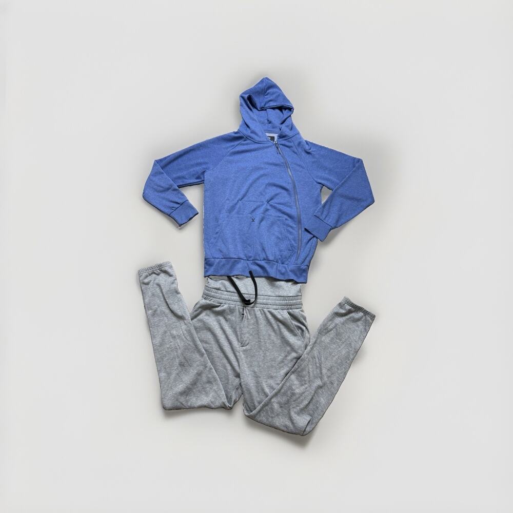 Tuxy Suit One Piece Jumpsuit Men's Small Gray/Gray Loungwear Hoodie Sweats.